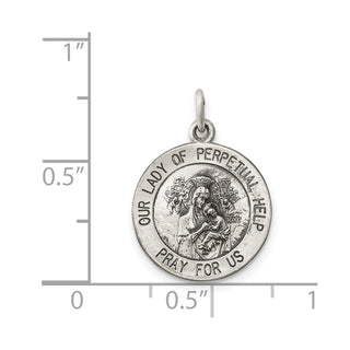 Sterling Silver Our Lady of Perpetual Help Medal Pendant QC3513