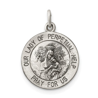 Sterling Silver Our Lady of Perpetual Help Medal Pendant QC3513