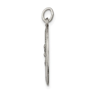 Sterling Silver Antiqued Our Lady of Perpetual Help Oval Medal Pendant