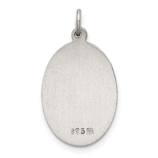 Sterling Silver Antiqued Our Lady of Perpetual Help Oval Medal Pendant