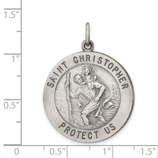Sterling Silver St. Christopher Medal Pendant QC3523