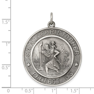 Sterling Silver St. Christopher Medal Pendant QC3525