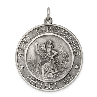 Sterling Silver St. Christopher Medal Pendant QC3525