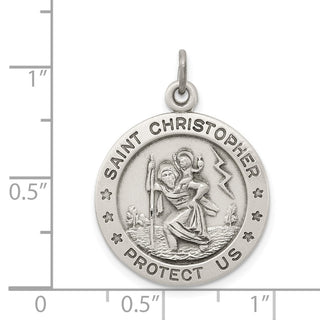 Sterling Silver St. Christopher Medal Pendant QC3526