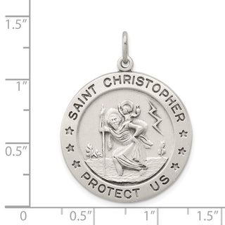 Sterling Silver St. Christopher Medal Pendant QC3527