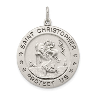 Sterling Silver St. Christopher Medal Pendant QC3527
