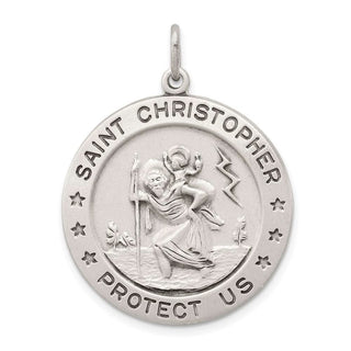Sterling Silver St. Christopher Medal Pendant QC3527