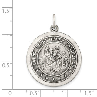 Sterling Silver St. Christopher Medal Pendant QC3528