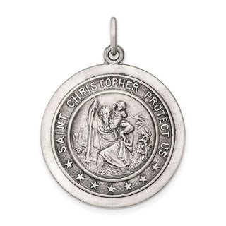 Sterling Silver St. Christopher Medal Pendant QC3528