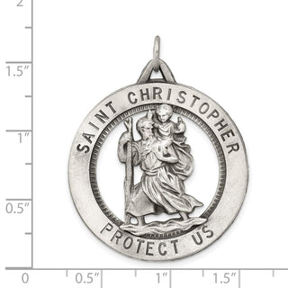 Sterling Silver St. Christopher Medal Pendant QC3529