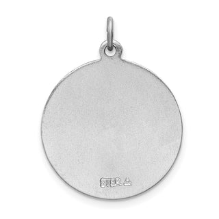 Sterling Silver Rhodium-plated Enameled St. Christopher Medal Pendant QC3530