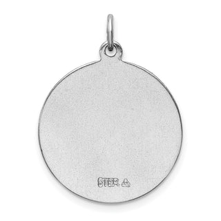 Sterling Silver Rhodium-plated Enameled St. Christopher Medal Pendant QC3531
