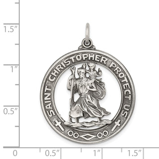 Sterling Silver St. Christopher Medal Pendant QC3536