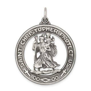 Sterling Silver St. Christopher Medal Pendant QC3536