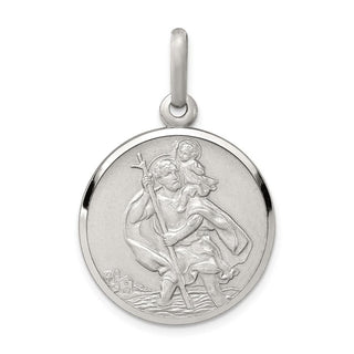 Sterling Silver St. Christopher Medal Pendant QC3547