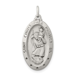 Sterling Silver St. Christopher Medal Pendant QC3549