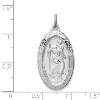 Sterling Silver Rhodium-plated St. Christopher Medal Pendant QC3554