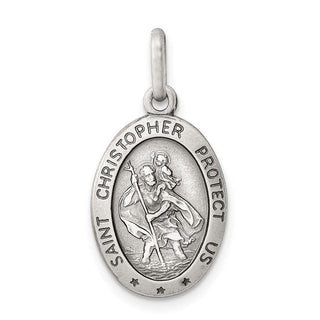 Sterling Silver St. Christopher Medal Pendant QC3555
