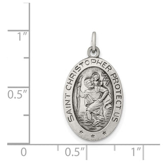 Sterling Silver St. Christopher Medal Pendant QC3556