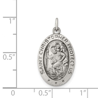 Sterling Silver St. Christopher Medal Pendant QC3556