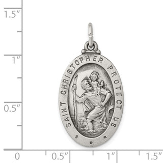 Sterling Silver St. Christopher Medal Pendant QC3558