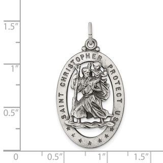 Sterling Silver St. Christopher Medal Pendant QC3561