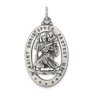 Sterling Silver St. Christopher Medal Pendant QC3561