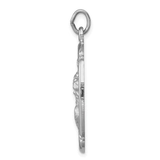 Sterling Silver Rhodium-plated St. Christopher Medal Pendant QC3563