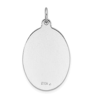 Sterling Silver Rhodium-plated Enameled St. Christopher Medal Pendant QC3565