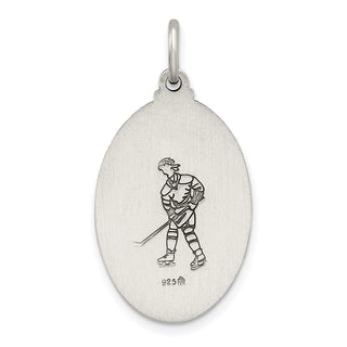 Sterling Silver St. Christopher Hockey Medal Pendant