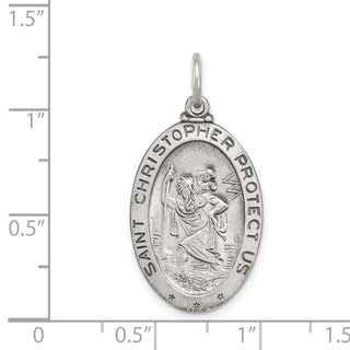 Sterling Silver St. Christopher Hockey Medal Pendant