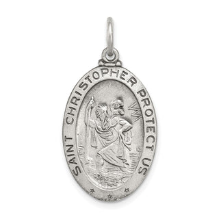 Sterling Silver St. Christopher Hockey Medal Pendant
