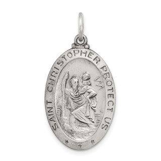Sterling Silver St. Christopher Baseball Medal Pendant QC3568
