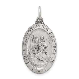 Sterling Silver St. Christopher Baseball Medal Pendant QC3568
