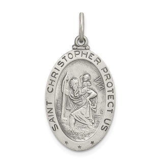 Sterling Silver St. Christopher Soccer Medal Pendant QC3569