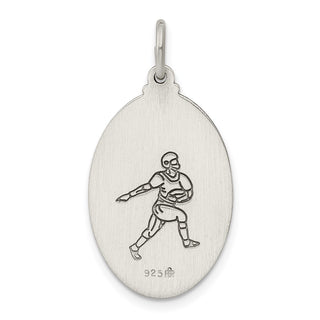 Sterling Silver St. Christopher Football Medal Pendant QC3570