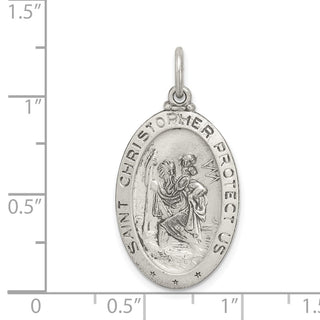 Sterling Silver St. Christopher Football Medal Pendant QC3570