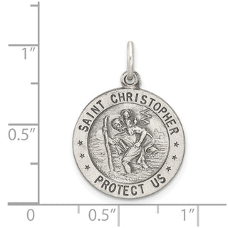 Sterling Silver St. Christopher Baseball Medal Pendant QC3571