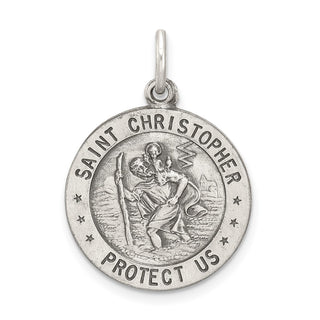 Sterling Silver St. Christopher Baseball Medal Pendant QC3571