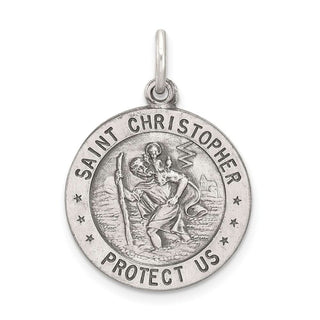 Sterling Silver St. Christopher Baseball Medal Pendant QC3571