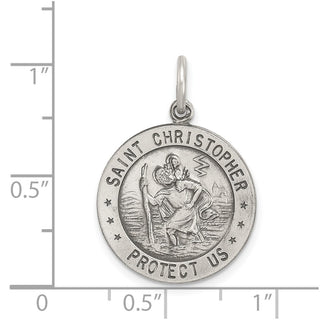Sterling Silver St. Christopher Soccer Medal Pendant QC3572