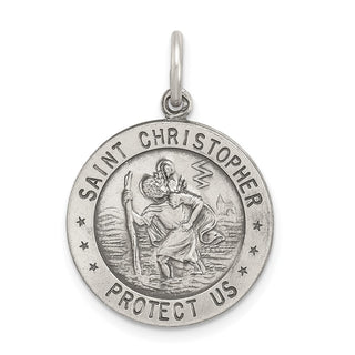Sterling Silver St. Christopher Soccer Medal Pendant QC3572