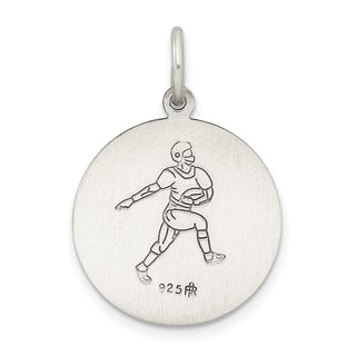 Sterling Silver St. Christopher Football Medal Pendant QC3573