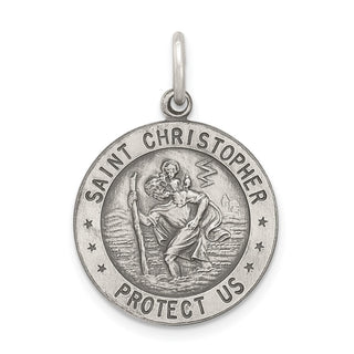 Sterling Silver St. Christopher Football Medal Pendant QC3573