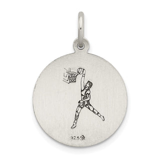 Sterling Silver St. Christopher Basketball Medal Pendant QC3574