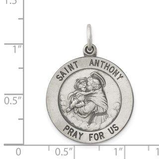 Sterling Silver Antiqued Saint Anthony Medal Pendant QC3578