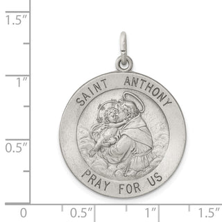 Sterling Silver Antiqued Saint Anthony Medal Pendant QC3581