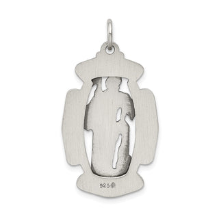 Sterling Silver Antiqued Saint Florian Medal Pendant QC3592
