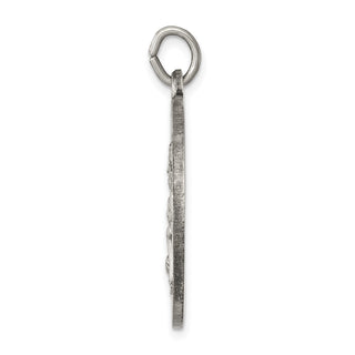 Sterling Silver Antiqued Saint Joseph Medal Pendant QC3595