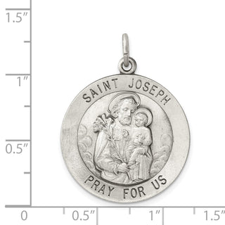Sterling Silver Antiqued Saint Joseph Medal Pendant QC3595